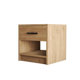 Hanah Home 3622 Mesilla de Noche Roble Tablero Partículas Melaminado 52x46.8x45cm 1 Cajón Estantes